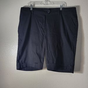 I.Q Women's Black Bermuda  Cotton Shorts